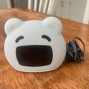 White Bear Face Digital Alarm Clock Wake-Up Light Night Light Snooze Plug-In